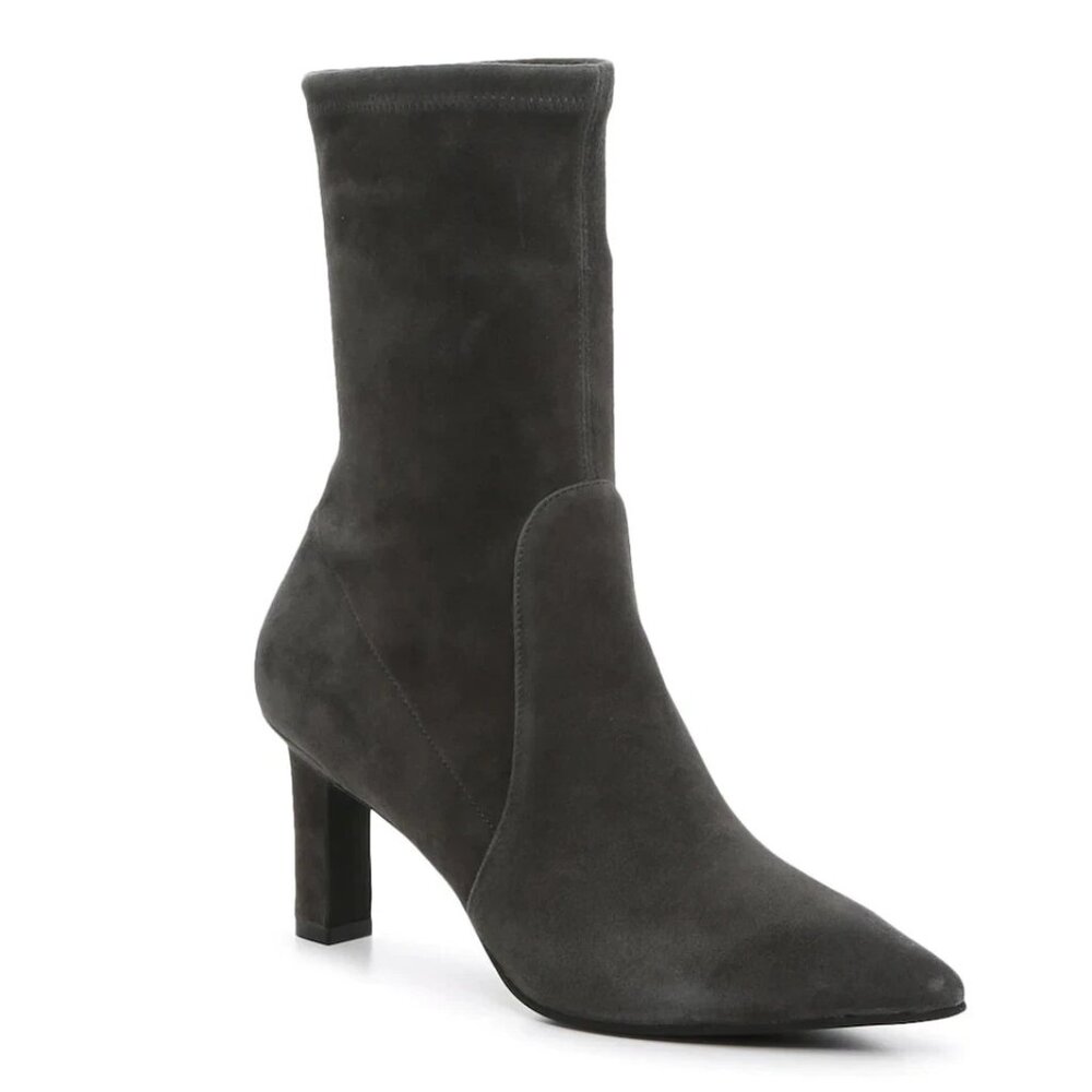 NEW NIB Stuart Weitzman Brandie 75 Suede Bootie 8.5 39 Slate Slip On Shoes